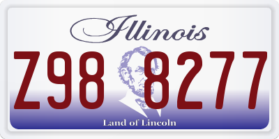 IL license plate Z988277