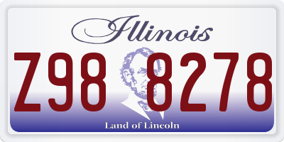 IL license plate Z988278