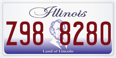 IL license plate Z988280