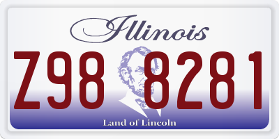 IL license plate Z988281