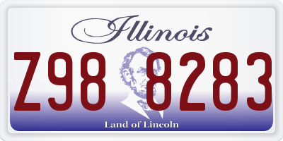 IL license plate Z988283