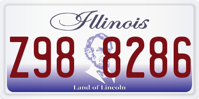 IL license plate Z988286