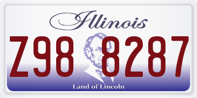 IL license plate Z988287