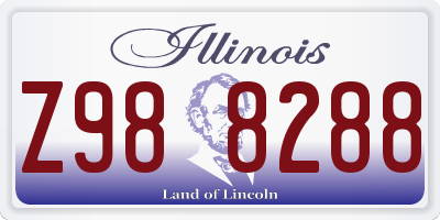 IL license plate Z988288