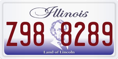 IL license plate Z988289