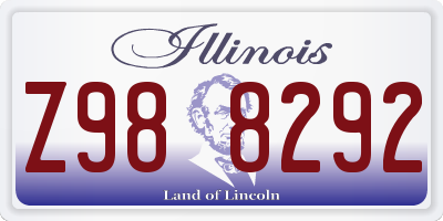 IL license plate Z988292