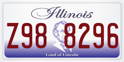 IL license plate Z988296