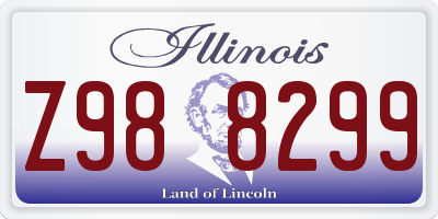 IL license plate Z988299