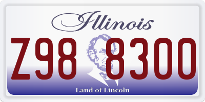 IL license plate Z988300