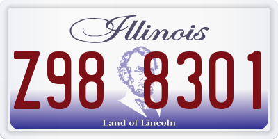 IL license plate Z988301