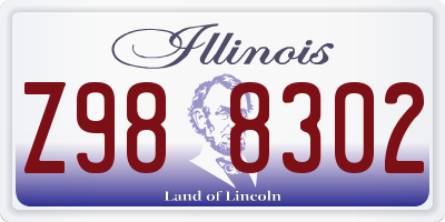 IL license plate Z988302