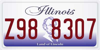 IL license plate Z988307