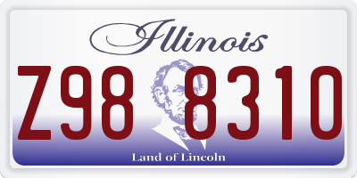 IL license plate Z988310