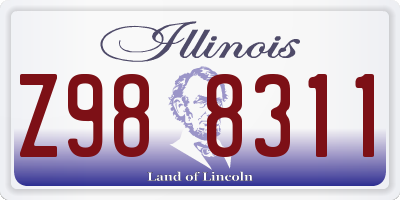 IL license plate Z988311