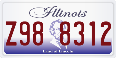 IL license plate Z988312