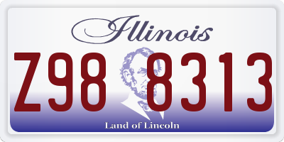 IL license plate Z988313