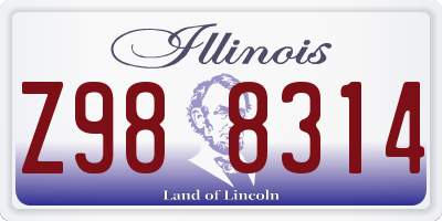 IL license plate Z988314