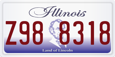 IL license plate Z988318