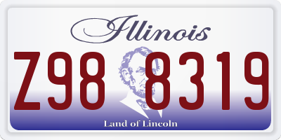 IL license plate Z988319