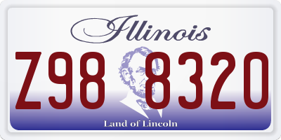 IL license plate Z988320