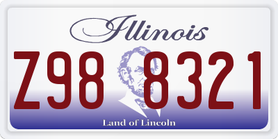 IL license plate Z988321