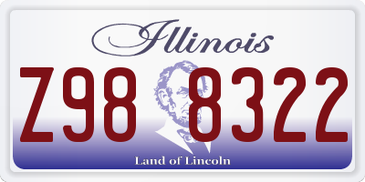 IL license plate Z988322