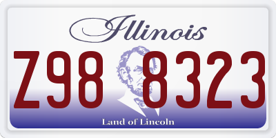 IL license plate Z988323