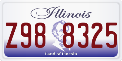 IL license plate Z988325