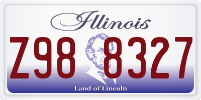 IL license plate Z988327