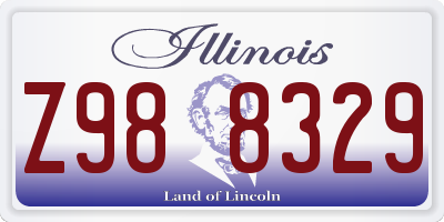 IL license plate Z988329