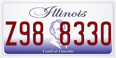 IL license plate Z988330