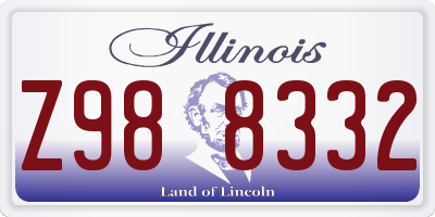 IL license plate Z988332