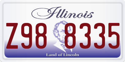 IL license plate Z988335