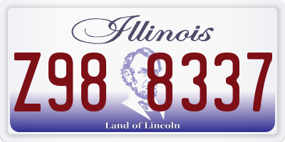 IL license plate Z988337