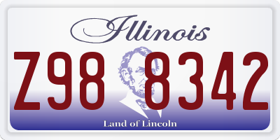 IL license plate Z988342