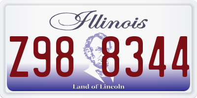 IL license plate Z988344