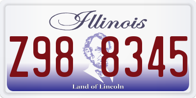 IL license plate Z988345