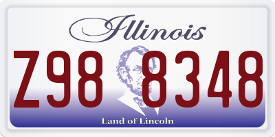 IL license plate Z988348