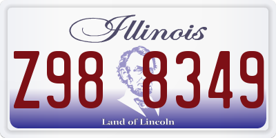 IL license plate Z988349