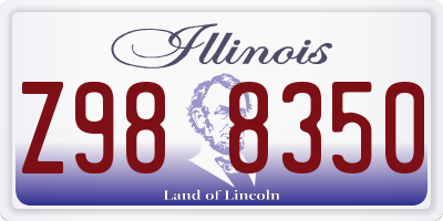 IL license plate Z988350