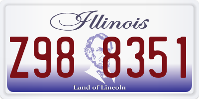 IL license plate Z988351