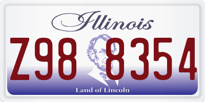 IL license plate Z988354