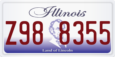 IL license plate Z988355