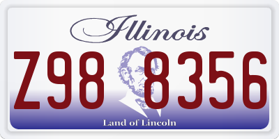 IL license plate Z988356