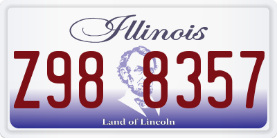 IL license plate Z988357