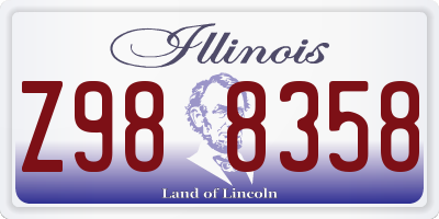 IL license plate Z988358