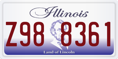 IL license plate Z988361