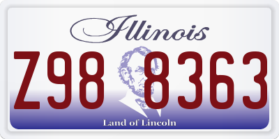 IL license plate Z988363