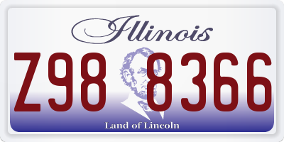 IL license plate Z988366