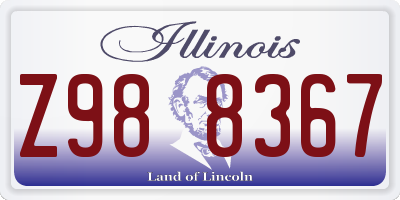 IL license plate Z988367